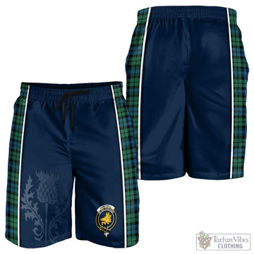 Campbell Ancient 02 Tartan Men's Shorts with Family Crest and Scottish Thistle Vibes Sport Style