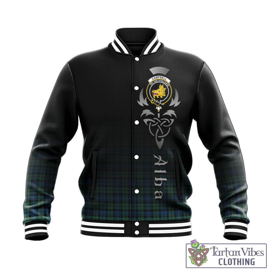 Tartan Vibes Clothing Campbell Ancient 02 Tartan Baseball Jacket Featuring Alba Gu Brath Family Crest Celtic Inspired