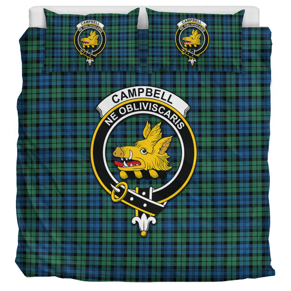 Campbell Ancient 02 Tartan Bedding Set with Family Crest UK Bedding Set UK Super King 104*94 inch - Tartan Vibes Clothing