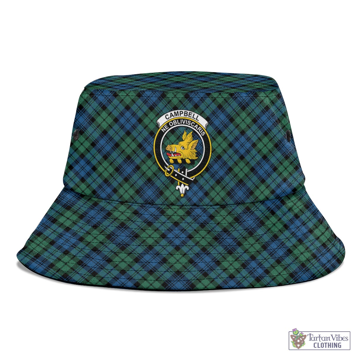 Tartan Vibes Clothing Campbell Ancient 02 Tartan Bucket Hat with Family Crest