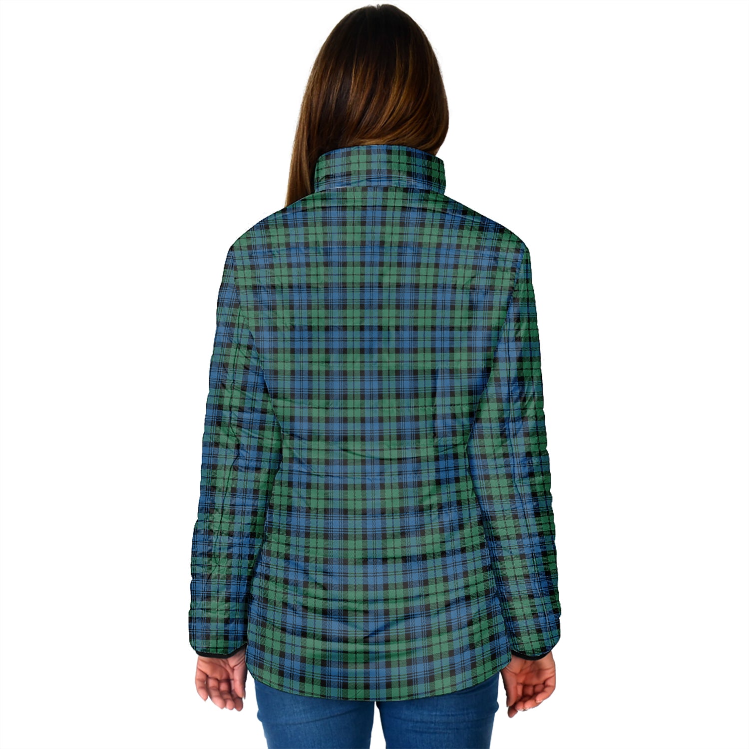 Campbell Ancient 02 Tartan Padded Jacket with Family Crest - Tartan Vibes Clothing