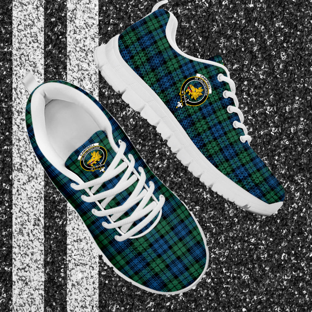 Campbell Ancient 02 Tartan Sneakers with Family Crest - Tartan Vibes Clothing