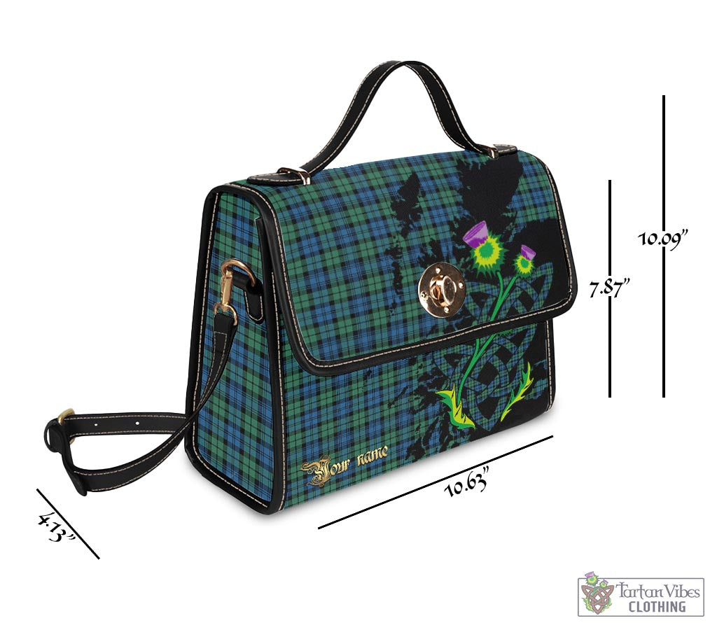 Tartan Vibes Clothing Campbell Ancient #02 Tartan Waterproof Canvas Bag with Scotland Map and Thistle Celtic Accents