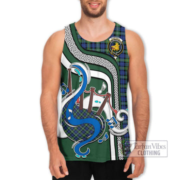 Campbell Argyll Ancient Tartan Men's Tank Top with Epic Bagpipe Style