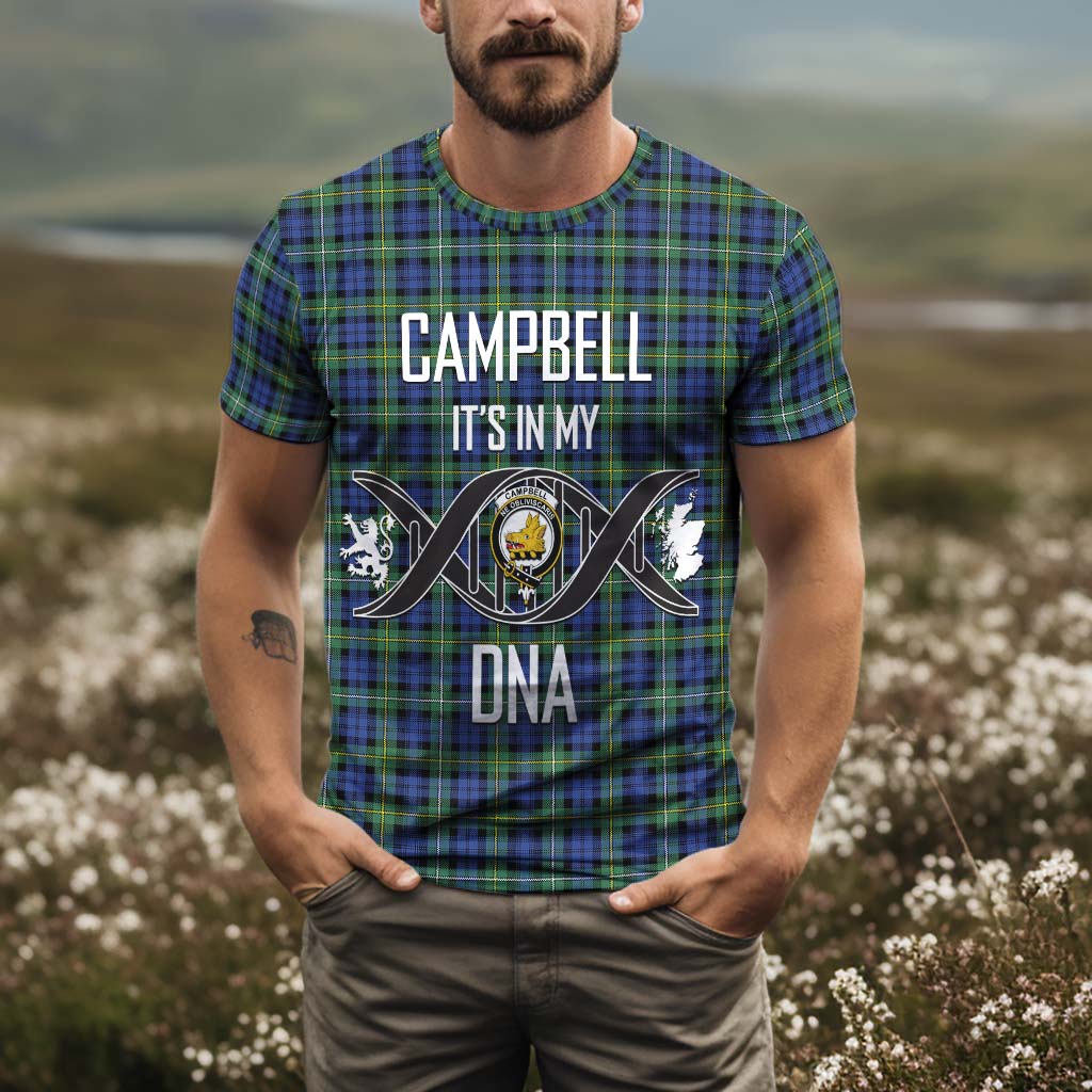 Tartan Vibes Clothing Campbell Argyll Ancient Tartan T-Shirt with Family Crest DNA In Me Style