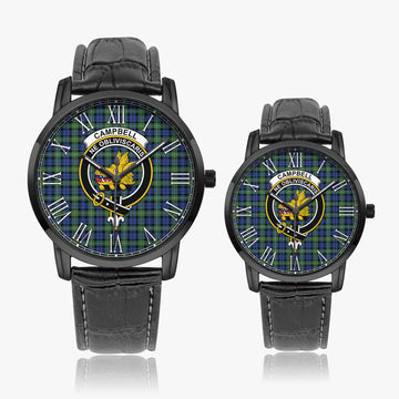 Campbell Argyll Ancient Tartan Family Crest Leather Strap Quartz Watch