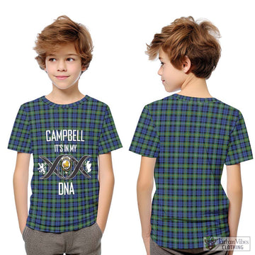 Campbell Argyll Ancient Tartan Kid T-Shirt with Family Crest DNA In Me Style