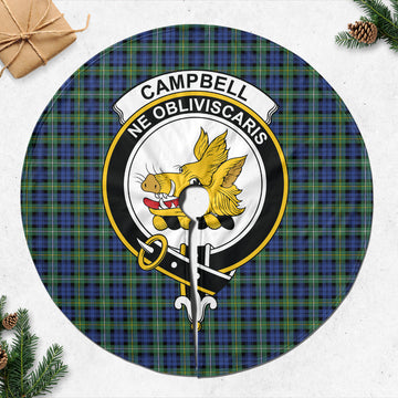 Campbell Argyll Ancient Tartan Christmas Tree Skirt with Family Crest