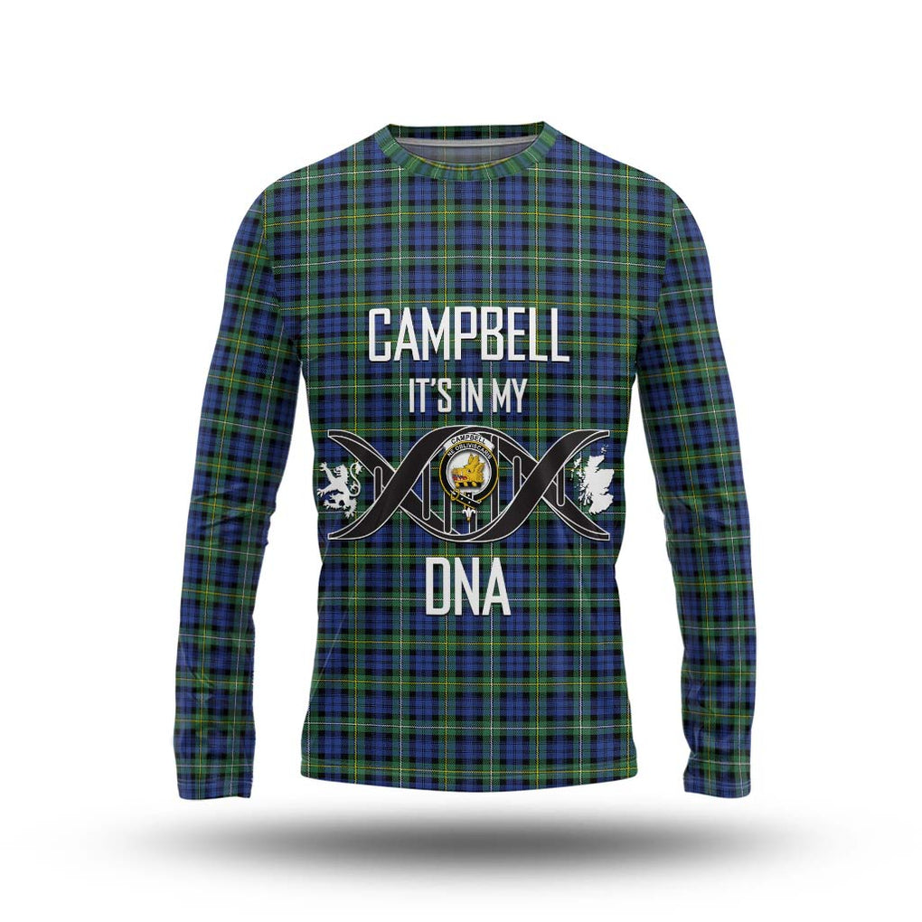 Campbell Argyll Ancient Tartan Long Sleeve T-Shirt with Family Crest DNA In Me Style Unisex - Tartanvibesclothing Shop