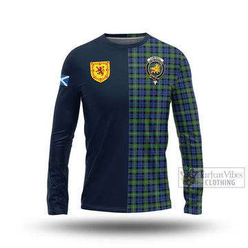 Campbell Argyll Ancient Tartan Long Sleeve T-Shirt Alba with Scottish Lion Royal Arm Half Style