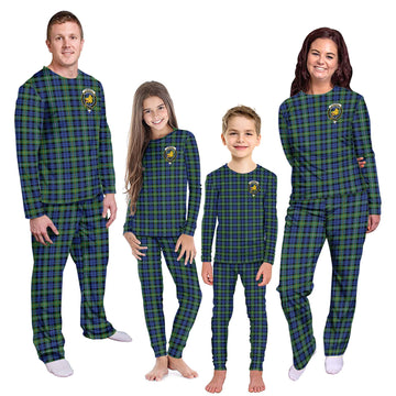 Campbell Argyll Ancient Tartan Pajamas Family Set with Family Crest