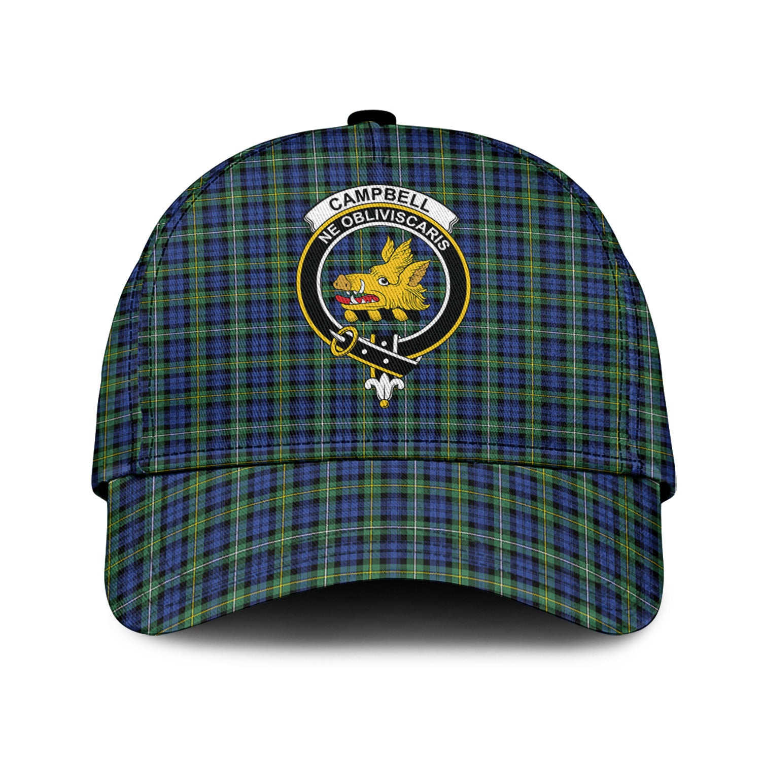 Campbell Argyll Ancient Tartan Classic Cap with Family Crest Classic Cap Universal Fit - Tartan Vibes Clothing