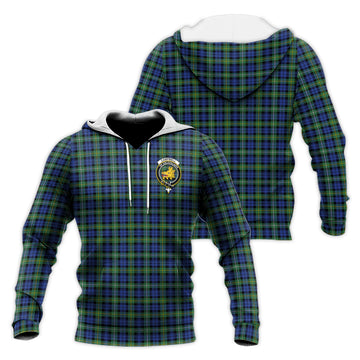 Campbell Argyll Ancient Tartan Knitted Hoodie with Family Crest
