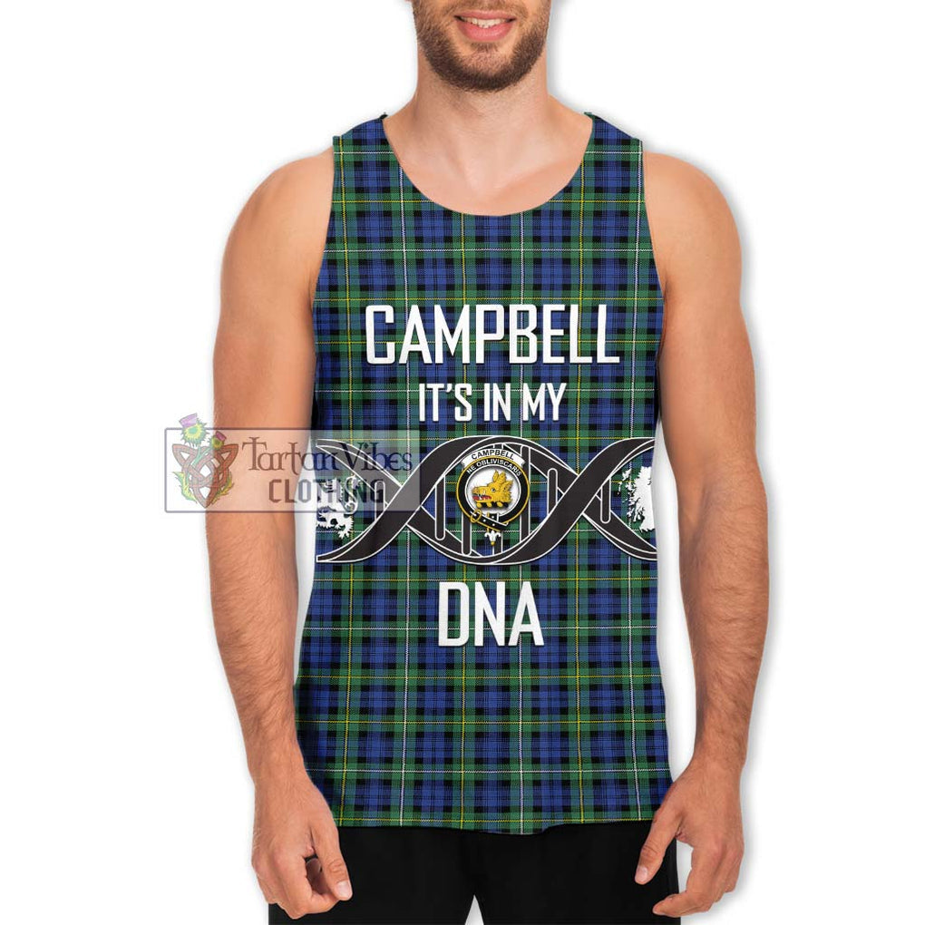 Campbell Argyll Ancient Tartan Men's Tank Top with Family Crest DNA In Me Style Men - Tartanvibesclothing Shop