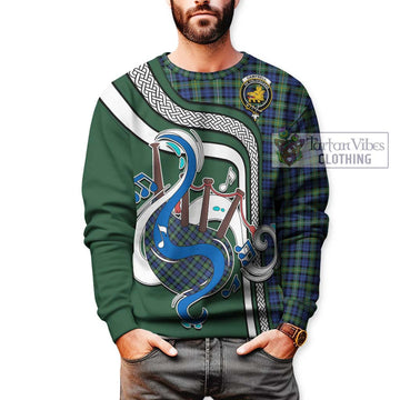 Campbell Argyll Ancient Tartan Sweatshirt with Epic Bagpipe Style