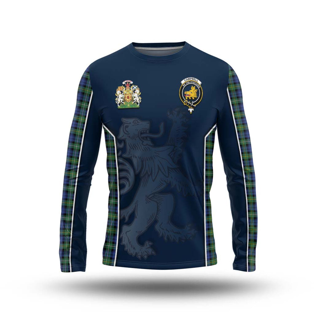 Campbell Argyll Ancient Tartan Long Sleeve T-Shirt with Family Crest and Lion Rampant Vibes Sport Style Unisex - Tartan Vibes Clothing