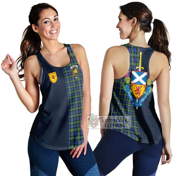 Campbell Argyll Ancient Tartan Women's Racerback Tanks Alba with Scottish Lion Royal Arm Half Style