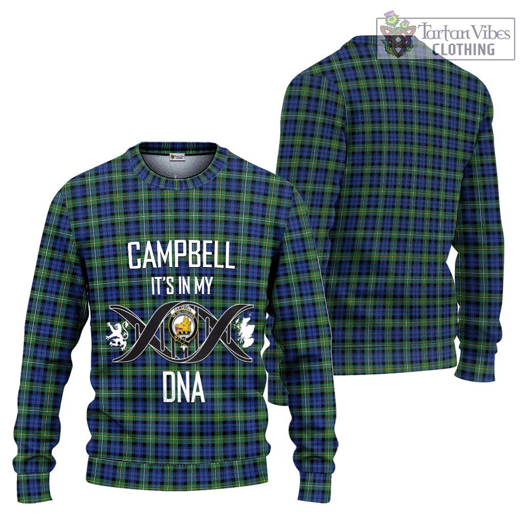 Campbell Argyll Ancient Tartan Knitted Sweater with Family Crest DNA In Me Style Unisex - Tartanvibesclothing Shop