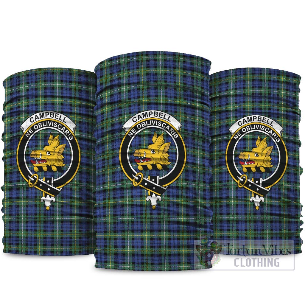 Campbell Argyll Ancient Tartan Neck Gaiters, Tartan Bandanas, Tartan Head Band with Family Crest