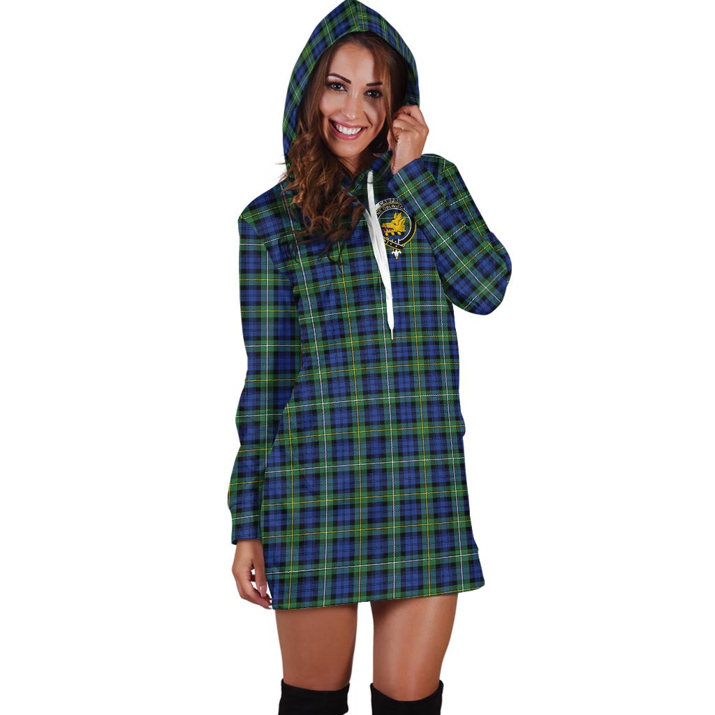 Campbell Argyll Ancient Tartan Hoodie Dress with Family Crest - Tartan Vibes Clothing