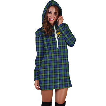 Campbell Argyll Ancient Tartan Hoodie Dress with Family Crest