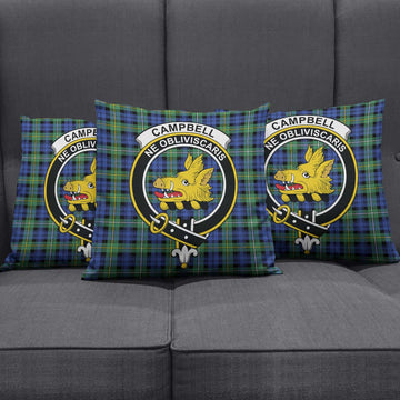 Campbell Argyll Ancient Tartan Pillow Cover with Family Crest