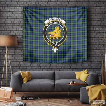 Campbell Argyll Ancient Tartan Tapestry Wall Hanging and Home Decor for Room with Family Crest