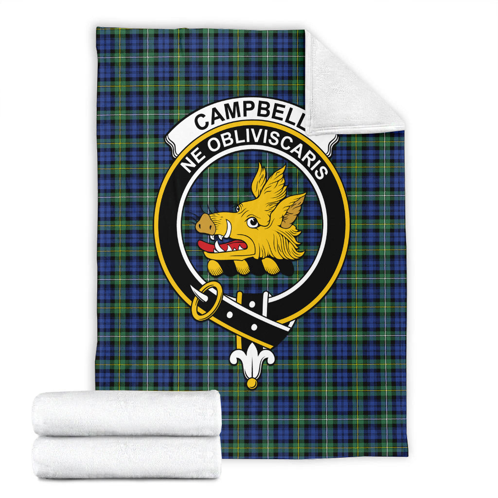 Campbell Argyll Ancient Tartan Blanket with Family Crest - Tartan Vibes Clothing