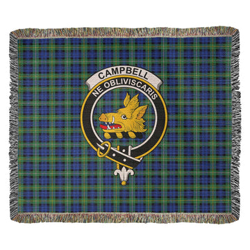 Campbell Argyll Ancient Tartan Woven Blanket with Family Crest