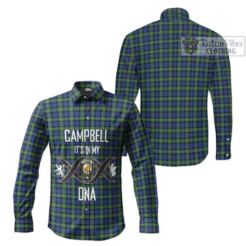 Campbell Argyll Ancient Tartan Long Sleeve Button Shirt with Family Crest DNA In Me Style