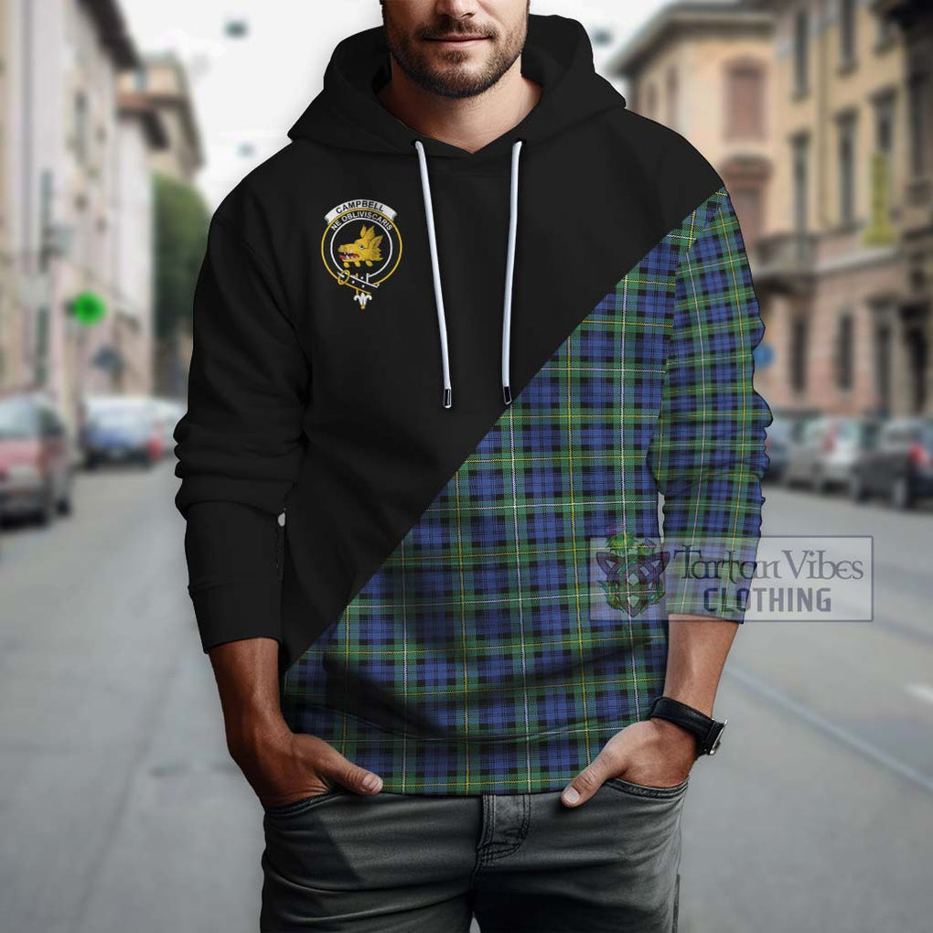 Campbell Argyll Ancient Tartan Hoodie with Family Crest and Military Logo Style - Tartanvibesclothing Shop