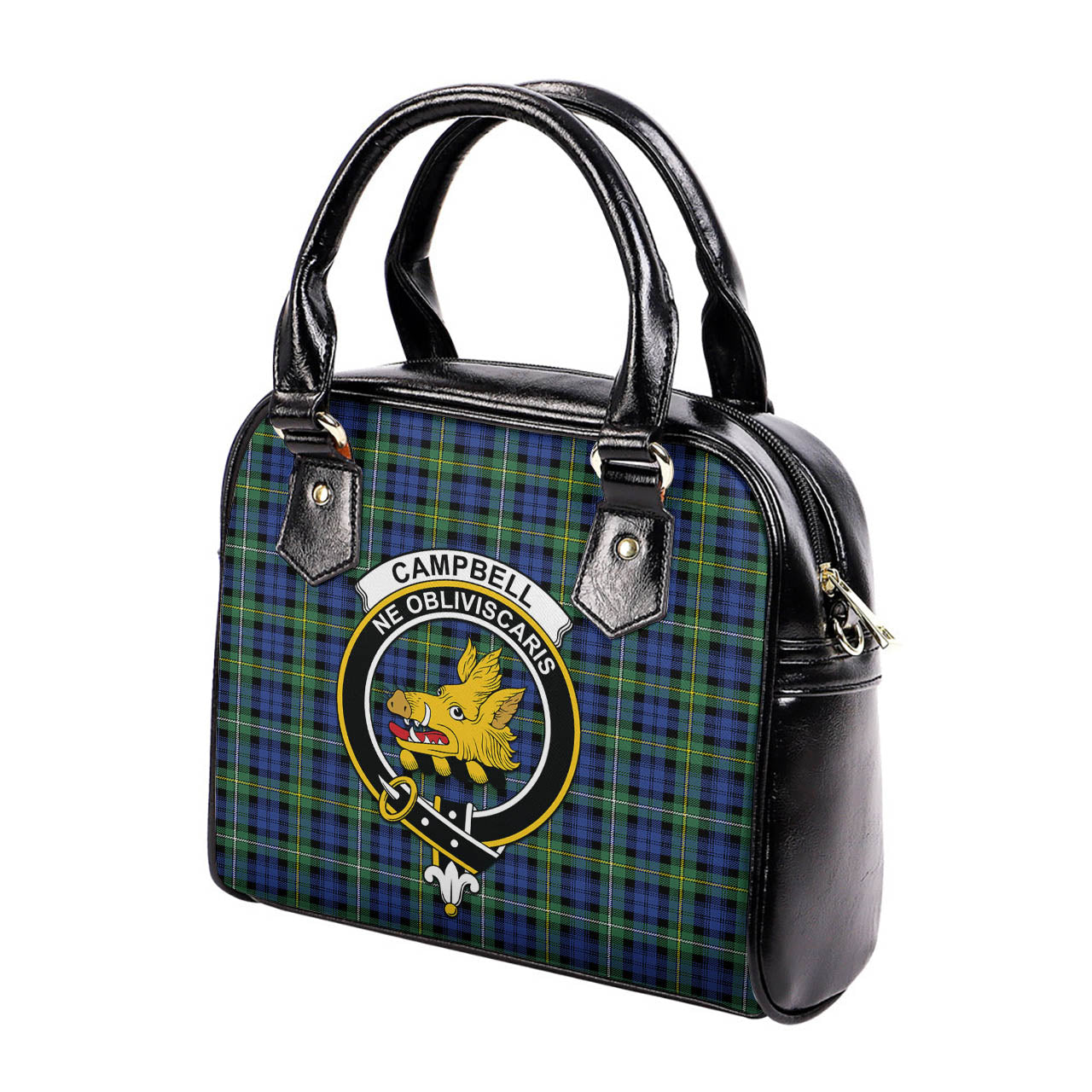 Campbell Argyll Ancient Tartan Shoulder Handbags with Family Crest - Tartanvibesclothing