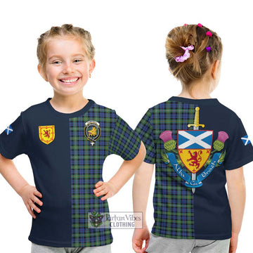 Campbell Argyll Ancient Tartan Kid T-Shirt Alba with Scottish Lion Royal Arm Half Style