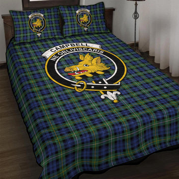 Campbell Argyll Ancient Tartan Quilt Bed Set with Family Crest