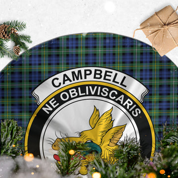 Campbell Argyll Ancient Tartan Christmas Tree Skirt with Family Crest