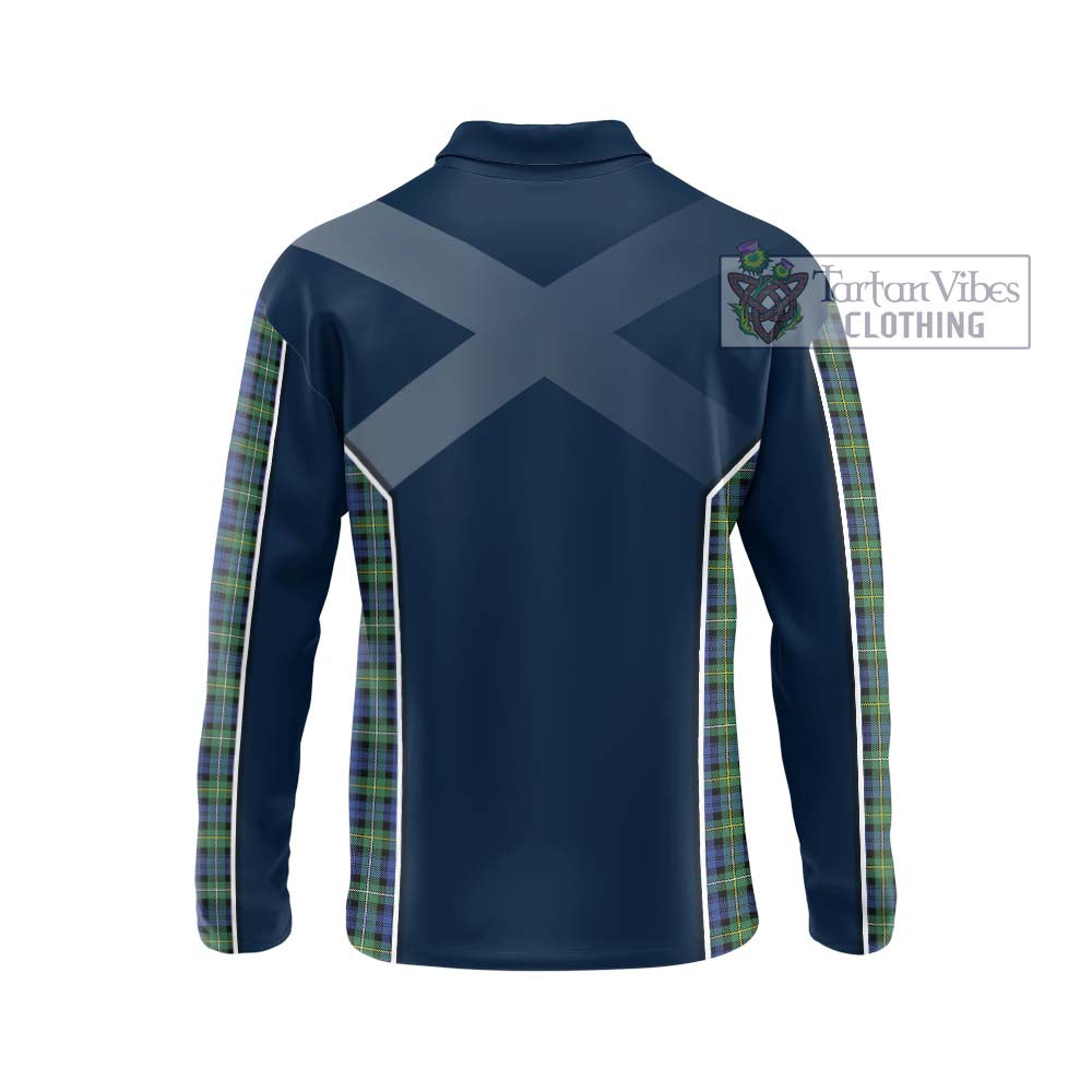 Campbell Argyll Ancient Tartan Long Sleeve Polo Shirt with Family Crest and Lion Rampant Vibes Sport Style - Tartan Vibes Clothing