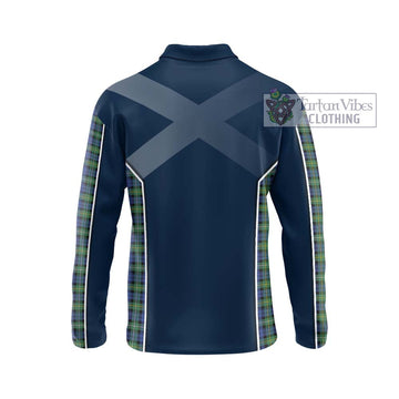 Campbell Argyll Ancient Tartan Long Sleeve Polo Shirt with Family Crest and Lion Rampant Vibes Sport Style