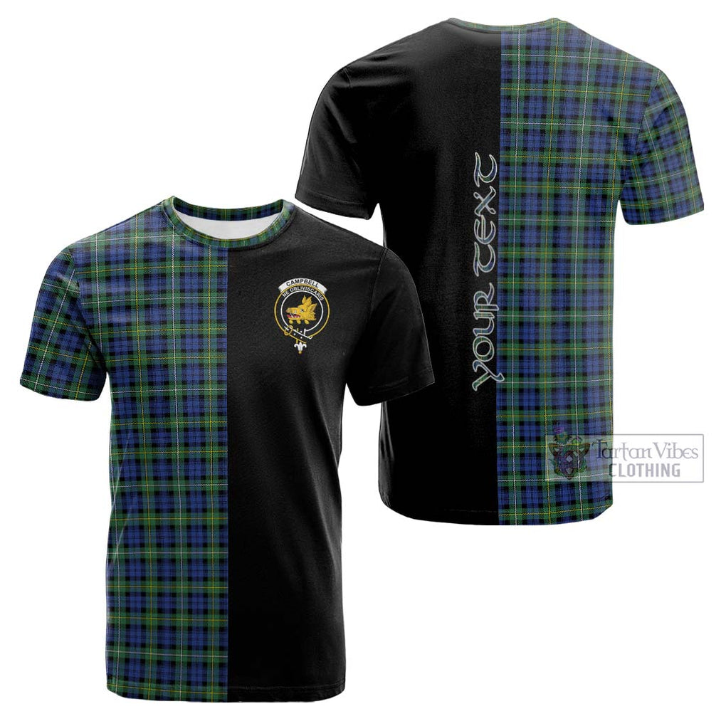 Tartan Vibes Clothing Campbell Argyll Ancient Tartan Cotton T-shirt with Family Crest and Half Of Me Style