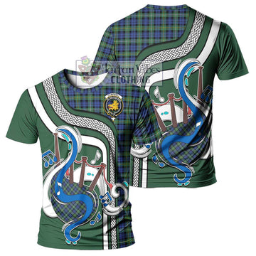 Campbell Argyll Ancient Tartan T-Shirt with Epic Bagpipe Style