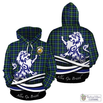 Campbell Argyll Ancient Tartan Hoodie with Alba Gu Brath Regal Lion Emblem