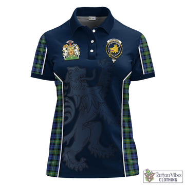 Campbell Argyll Ancient Tartan Women's Polo Shirt with Family Crest and Lion Rampant Vibes Sport Style