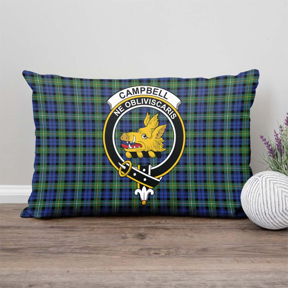 Campbell Argyll Ancient Tartan Pillow Cover with Family Crest Rectangle Pillow Cover - Tartanvibesclothing