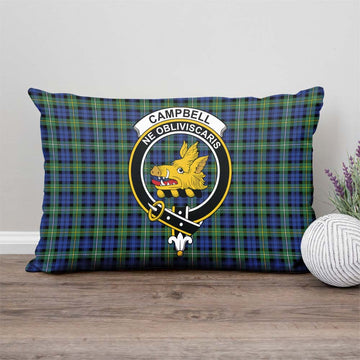 Campbell Argyll Ancient Tartan Pillow Cover with Family Crest