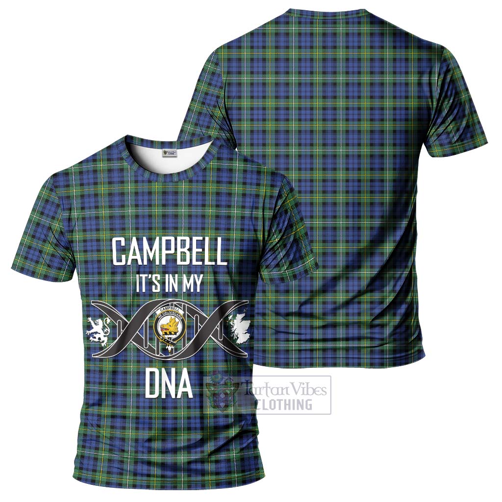 Tartan Vibes Clothing Campbell Argyll Ancient Tartan T-Shirt with Family Crest DNA In Me Style
