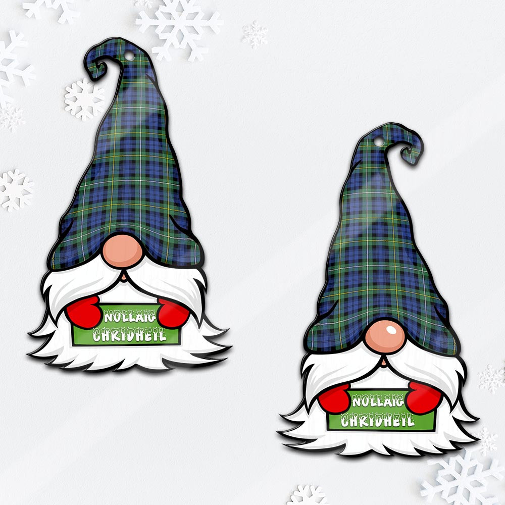 Campbell Argyll Ancient Gnome Christmas Ornament with His Tartan Christmas Hat Mica Ornament - Tartanvibesclothing