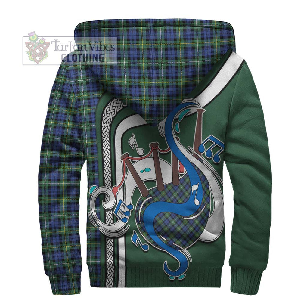 Campbell Argyll Ancient Tartan Sherpa Hoodie with Epic Bagpipe Style - Tartanvibesclothing Shop