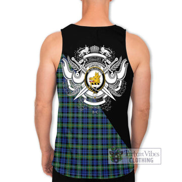 Campbell Argyll Ancient Tartan Men's Tank Top with Family Crest and Military Logo Style