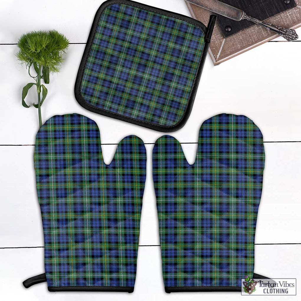 Campbell Argyll Ancient Tartan Combo Oven Mitt & Pot-Holder Combo 1 Oven Mitt & 1 Pot-Holder Black - Tartan Vibes Clothing