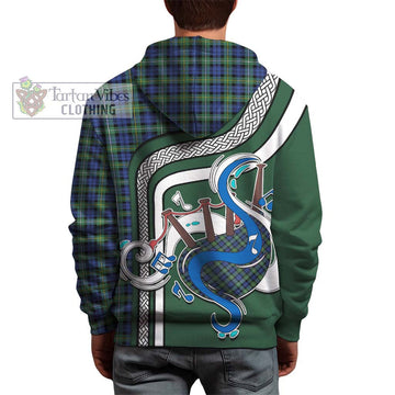 Campbell Argyll Ancient Tartan Hoodie with Epic Bagpipe Style