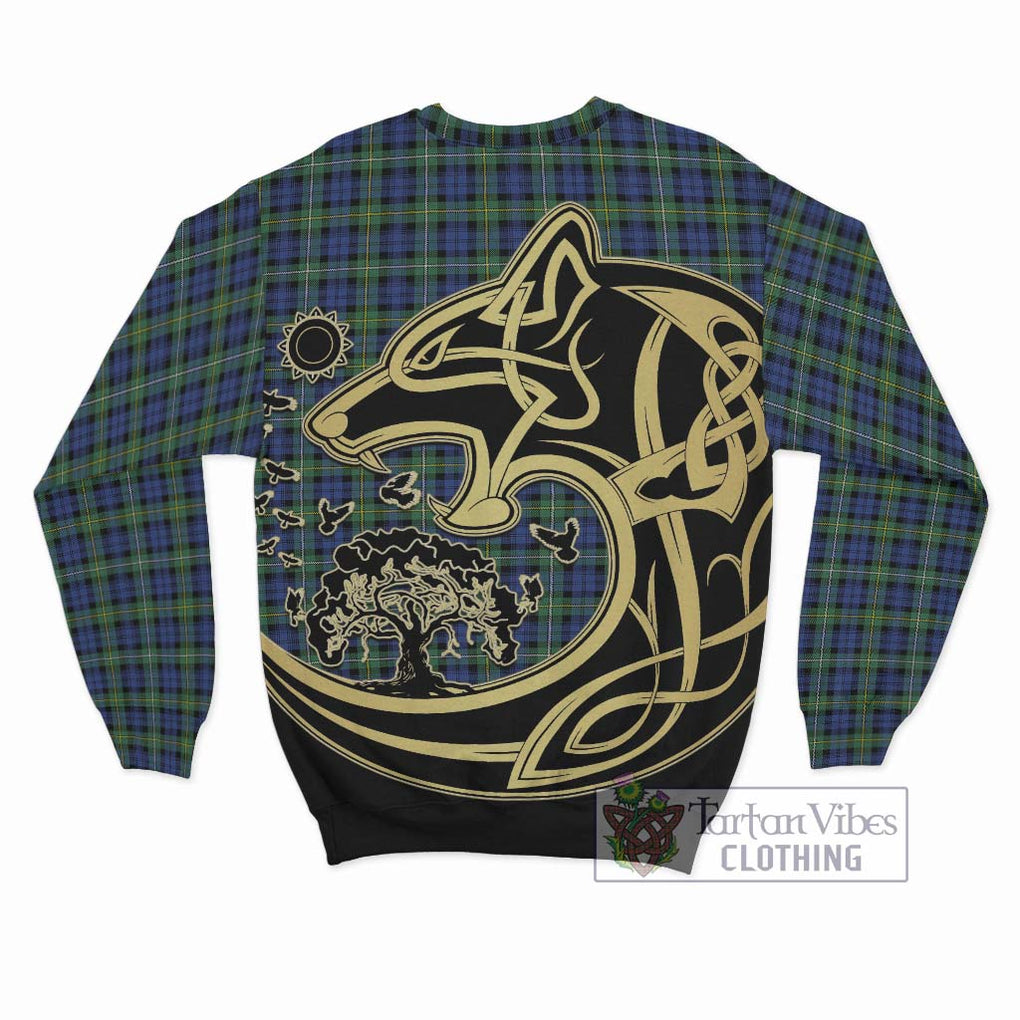 Campbell Argyll Ancient Tartan Sweatshirt with Family Crest Celtic Wolf Style - Tartan Vibes Clothing